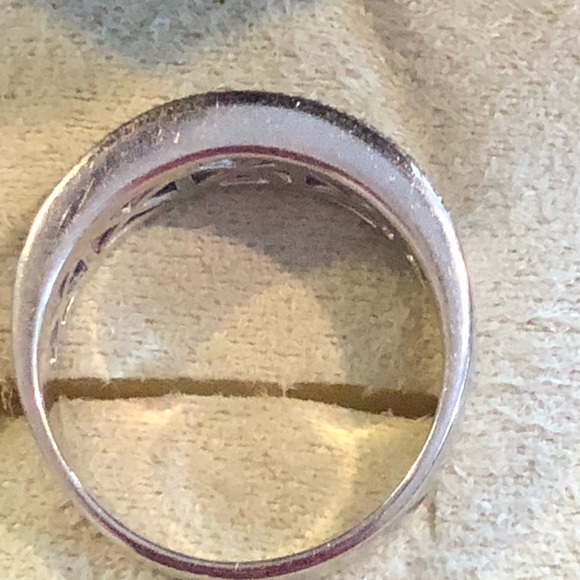 18k white gold diamonds and ruby ring - Picture 6 of 7